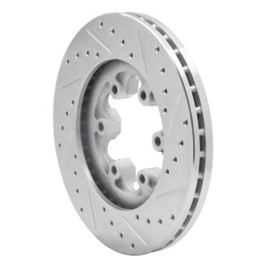 Chevrolet Colorado Brake Rotor (1) - Front Left - R1 Concepts - Drilled & Slotted - Silver - `04-`08